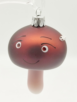 Tree ball mushroom with worm